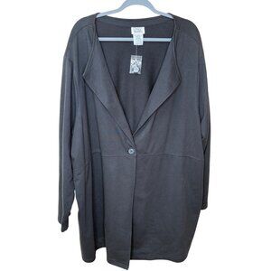 Plus Size 4X Black Button-Front Cardigan Only Necessities Preowned NEW Lagenlook